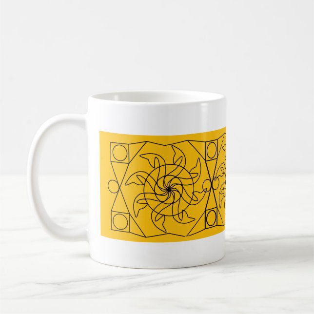 Tasse - Graphique de roue à aubes sur orange (Gauche)