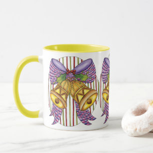 Tasse Grelots de Noël mignons avec ruban et nœud