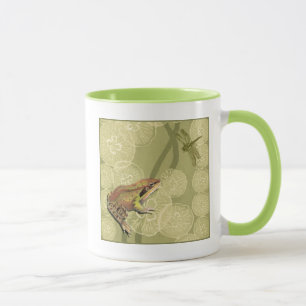 Tasse Grenouille et libellule sur des nénuphars