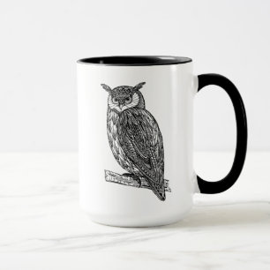 Tasse Griffonnage animal de hibou de totem sauvage