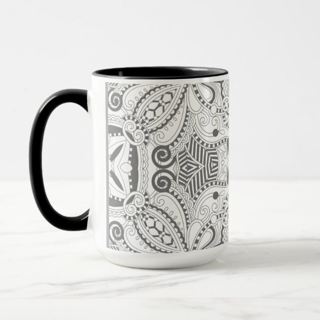 Tasse Griffonnage de carré de fleur (Gauche)