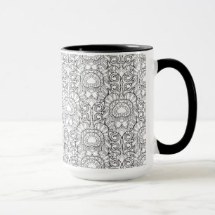 Tasse Griffonnage de motif de plume de paon