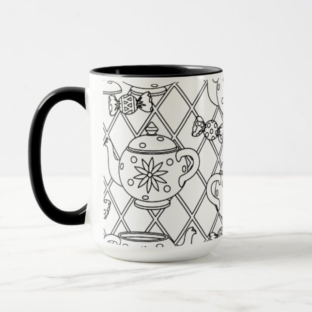 Tasse Griffonnage de pot de thé (Gauche)
