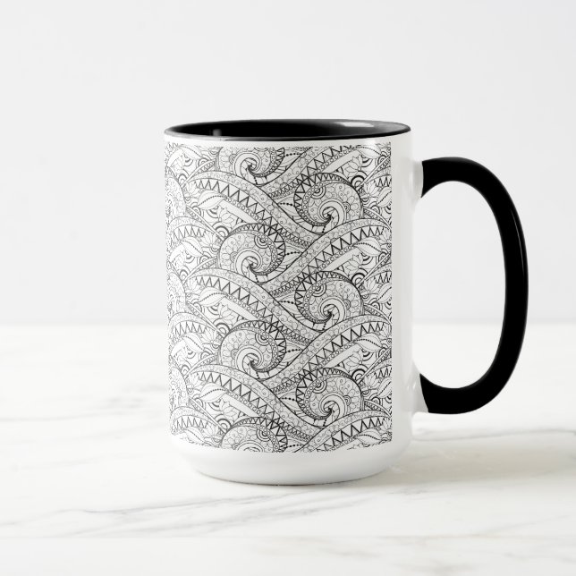 Tasse Griffonnage floral détaillé de motif (Droite)