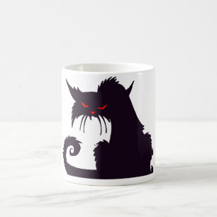 Tasse grincheuse de chat noir
