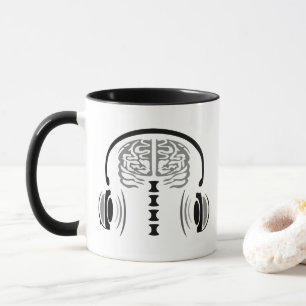 Tasse Gris Cerveau Liste à Musique