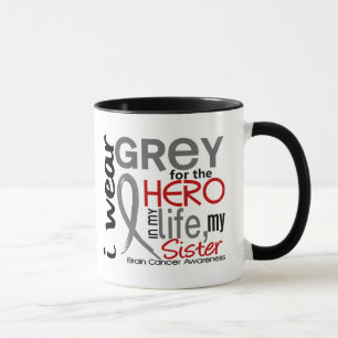 Tasse Gris pour mon cancer du cerveau de soeur du héros