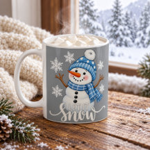 Tasse Grise de l'Hiver Jolie Bonhomme de Neige Lai