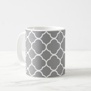 Tasse grise et blanche chic de thé de café de