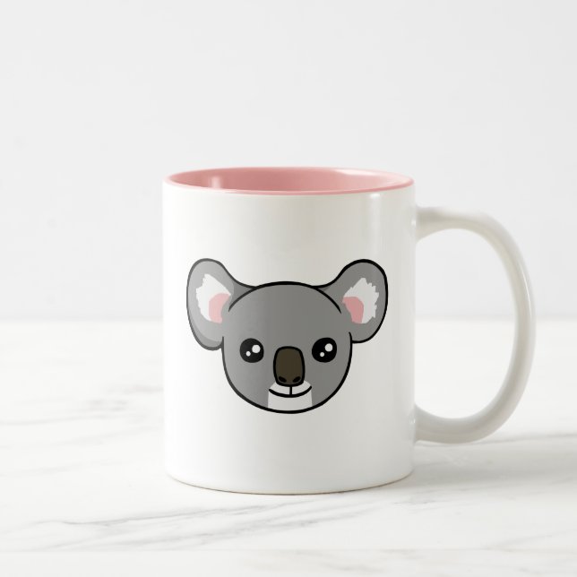 Tasse grise heureuse mignonne de rose de visage de (Droit)
