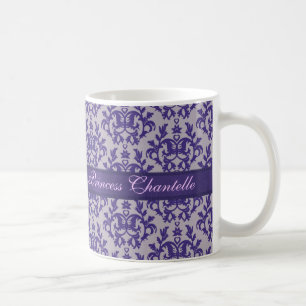 Tasse grise pourpre de damassé de "princesse