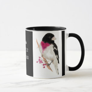 Tasse Grosbeak, Oiseau, Nature, Mug, Breast rose