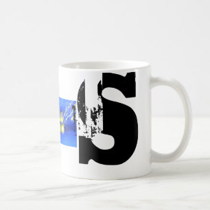Tasse grunge typographique de monogramme de S
