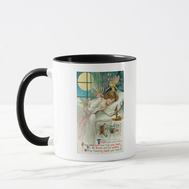Tasse Halloween fées autour de la femme qui dort (Gauche)