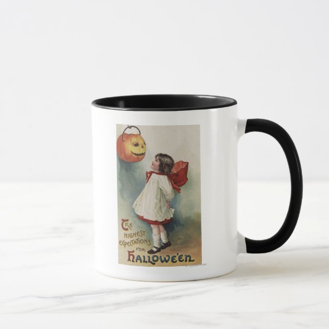 Tasse Halloween GreetingGirl en rouge et blanc (Droite)