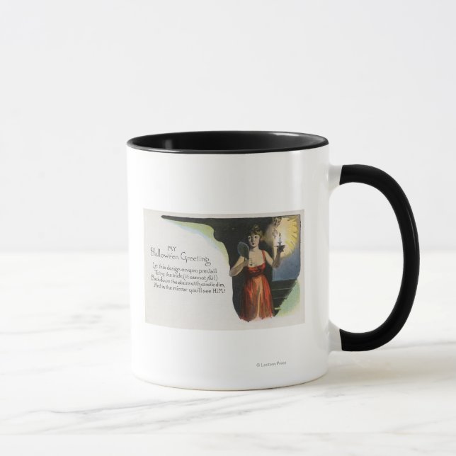 Tasse Halloween Salutation femme avec bougie (Droite)