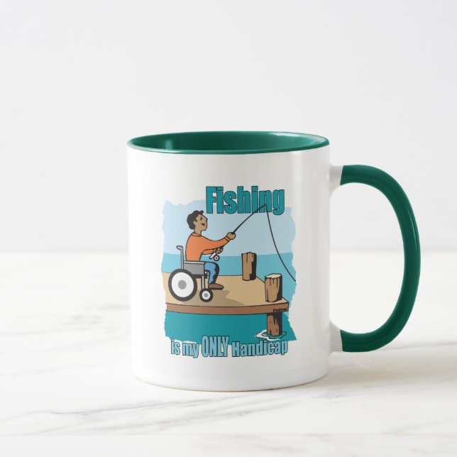 Tasse Handicap Fauteuil Roulant Pêche (Droite)