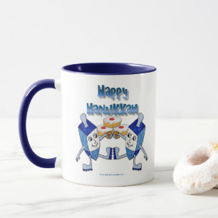 Tasse Hanoukka Dancing Dreidels et Jelly Doughnut