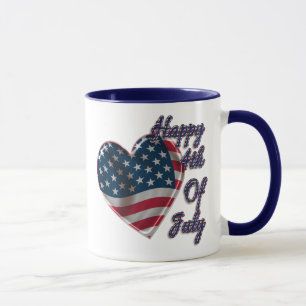 Tasse Happy 4 juillet USA Flag Heart