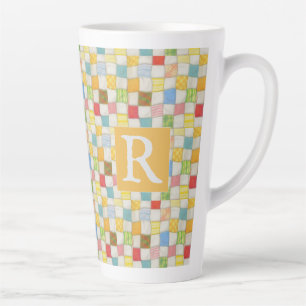 Tasse haute Latte CRAZY QUILT + Texte / Or