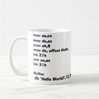 Tasse HelloWorld d'assembleur !