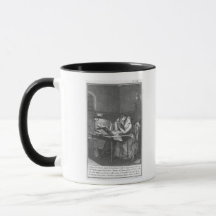 Tasse Heloise et Abelard dans leur étude