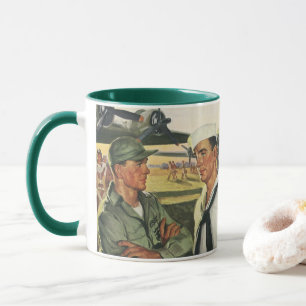 Tasse Héros patriotiques vintage, hommes militaires en u