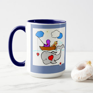 Tasse heureuse de baleine d'art de coeur