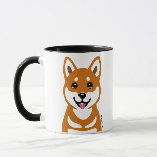 Tasse heureuse de bande dessinée de chien de Shib