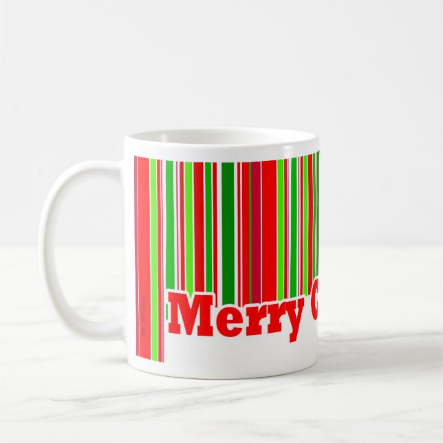 TASSE heureuse de JOYEUX NOËL de rayure (Gauche)