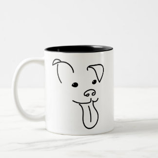 Tasse heureuse de visage de chien