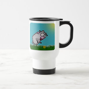 Tasse heureuse de voyage de moutons