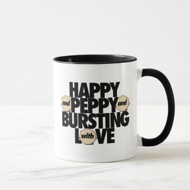 Tasse Heureux et énergique et éclatant avec amour (Droite)