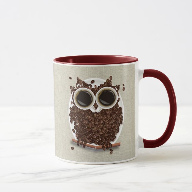 Tasse Hibou de grain de café (Droite)