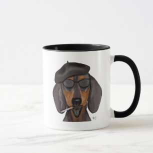 Tasse Hipster Dachshund Noir et Tan