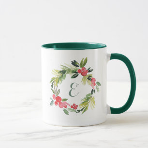 Tasse Hiver épousant le monogramme floral de la