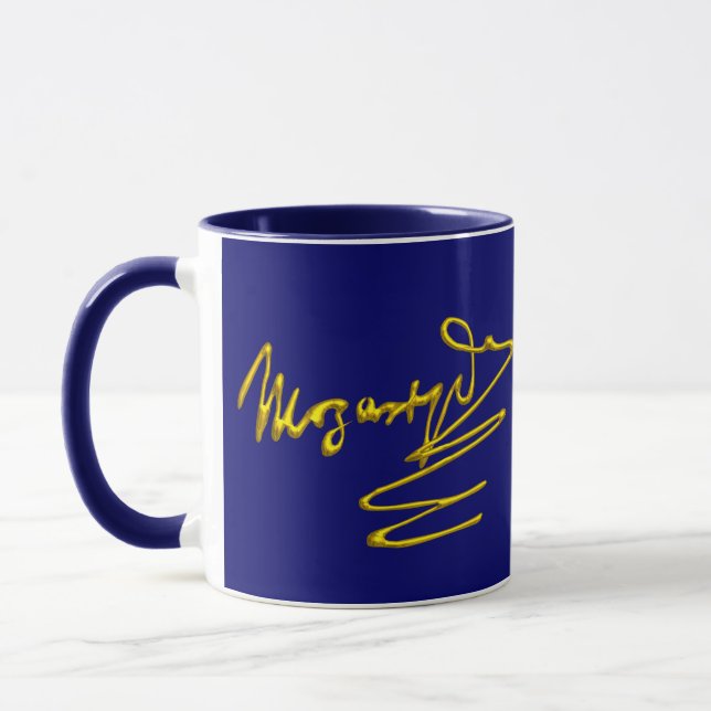 Tasse HOMAGE À MOZART Gold Signature Du Compositeur Blue (Gauche)