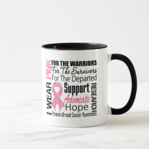 Tasse HOMMAGE rose de ruban d'usage du cancer du sein I