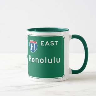 Tasse Honolulu, panneau routier de HI