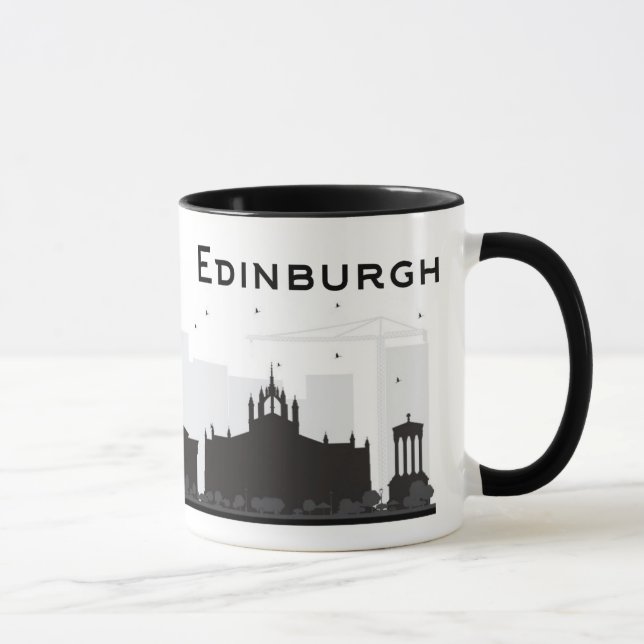 Tasse Horizon noir et blanc d'Edimbourg Ecosse | (Droite)