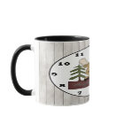 Horloge murale de cabane de l'élan de dessin animé