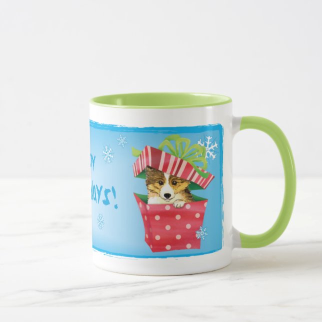 Tasse Howlidays heureux Sheltie (Droite)