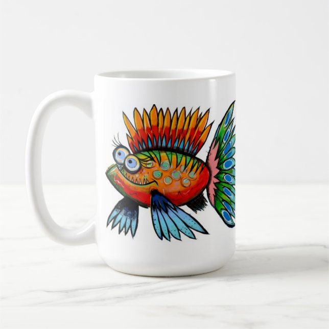 Tasse I de poissons par l'artiste John Donato (Gauche)