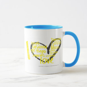 Tasse I jaune de graffiti de coeur