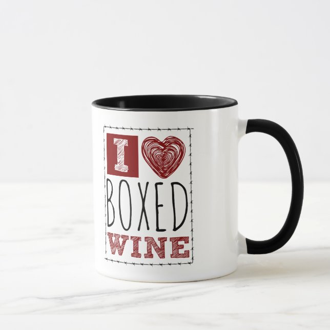 Tasse I Love Boxed Wine Barbed Wire Heart (Droite)