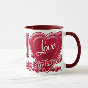 Tasse I Love My Girlfriend rouge - coeur
