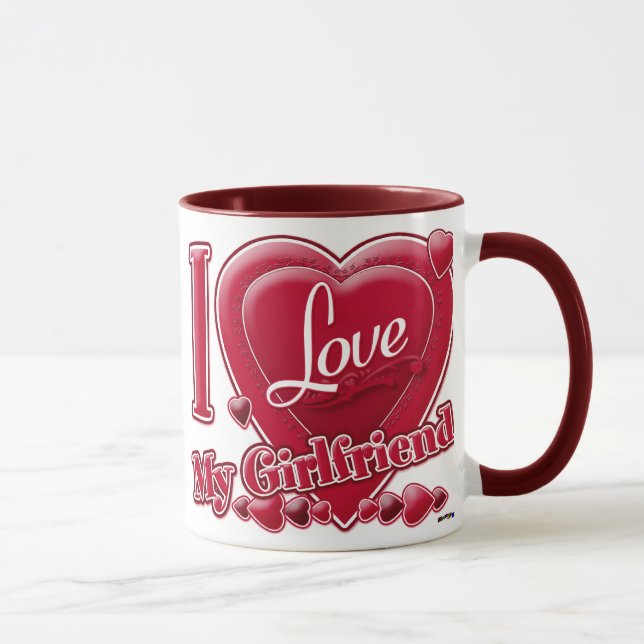 Tasse I Love My Girlfriend rouge - coeur (Droite)