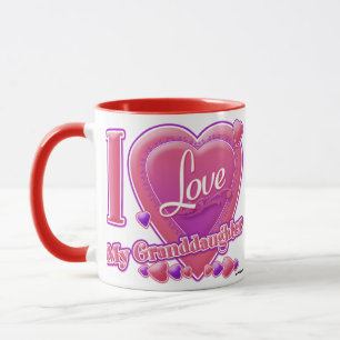 Tasse I Love My Grandgirl rose/violet - coeur
