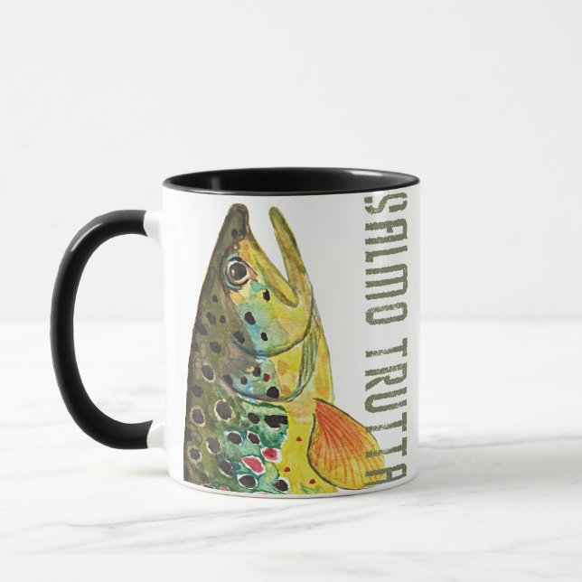 Tasse Ichthyologie Brown de truites, pêche, pêche à la m (Gauche)
