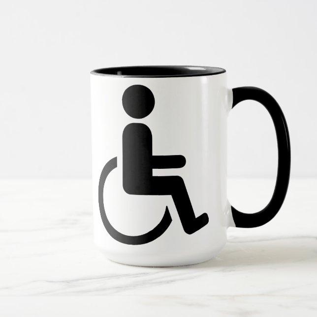 Tasse Icône handicaped par fauteuil roulant (Droite)